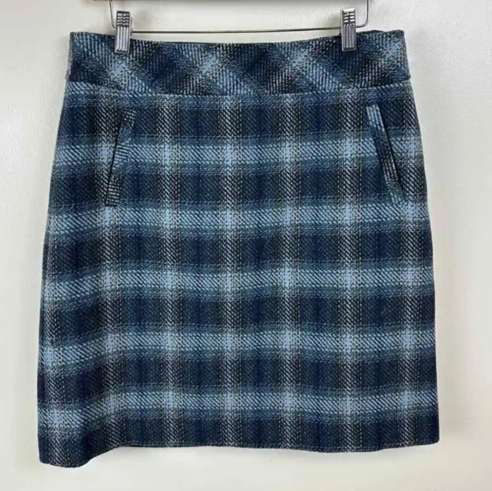 Talbots plaid wool skirt
